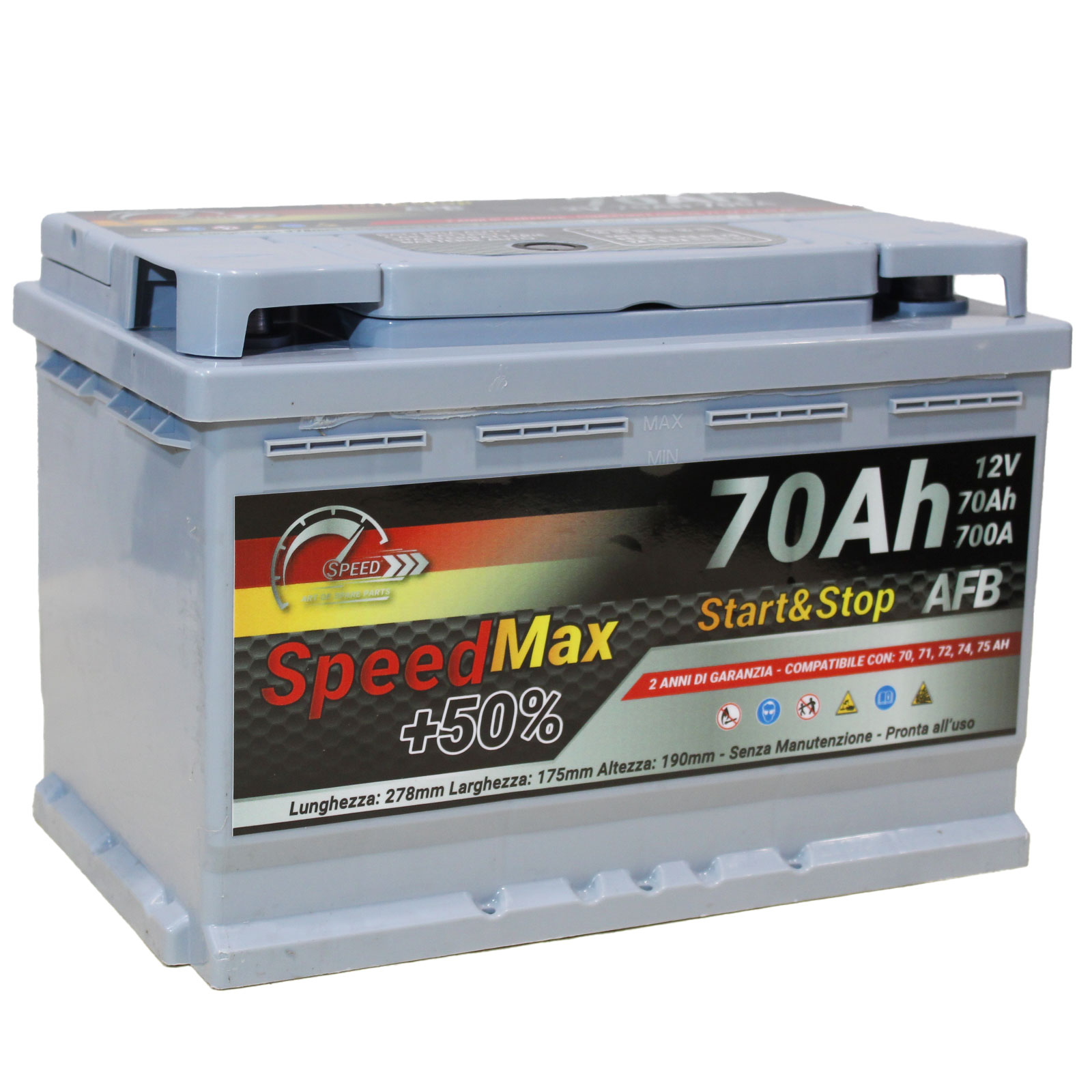 Batteria Auto Ah AFB Speed Max Start Stop A V L EFB Pronta All Uso Ricambi Auto SMC